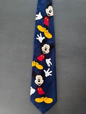 Disney Navy Tie with Mickey Mouse designed by Cervantes